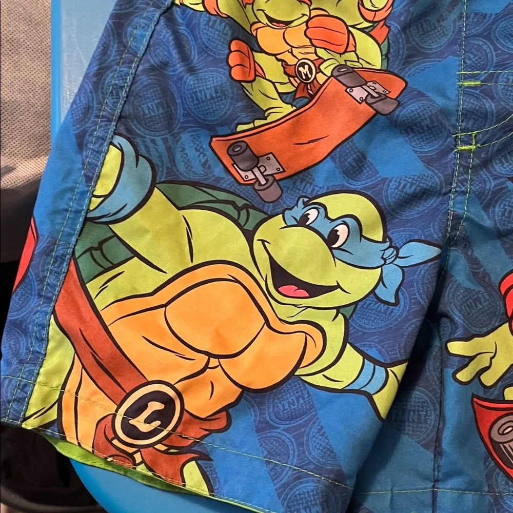 Kids Ninja Turtles Swim Shorts - Blue and Green